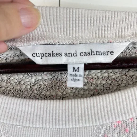 Cupcakes and Cashmere Pink/Gray/Blue Teo Space Dyes Knit Sweatshirt Size Medium - Picture 5 of 8
